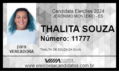 Candidato THALITA SOUZA 2024 - JERÔNIMO MONTEIRO - Eleições