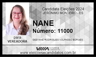 Candidato NANE 2024 - JERÔNIMO MONTEIRO - Eleições