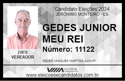 Candidato GEDES JUNIOR MEU REI 2024 - JERÔNIMO MONTEIRO - Eleições