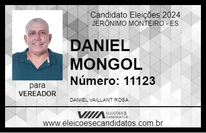 Candidato DANIEL MONGOL 2024 - JERÔNIMO MONTEIRO - Eleições