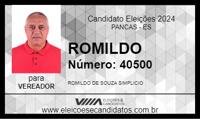 Candidato ROMILDO 2024 - PANCAS - Eleições