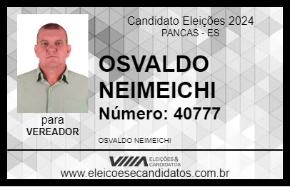 Candidato OSWALDO NEIMEICHI 2024 - PANCAS - Eleições