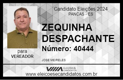 Candidato ZEQUINHA DESPACHANTE 2024 - PANCAS - Eleições