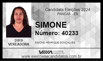 Candidato SIMONE 2024 - PANCAS - Eleições