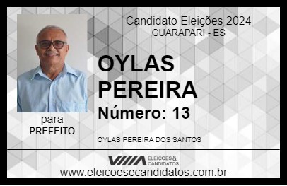 Candidato OYLAS PEREIRA 2024 - GUARAPARI - Eleições