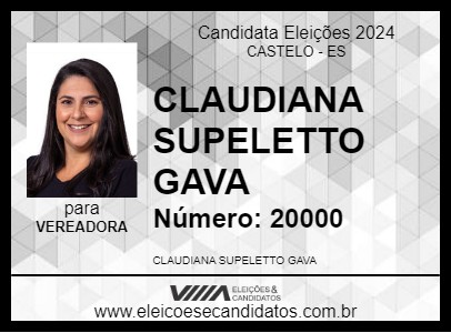 Candidato CLAUDIANA SUPELETTO GAVA 2024 - CASTELO - Eleições