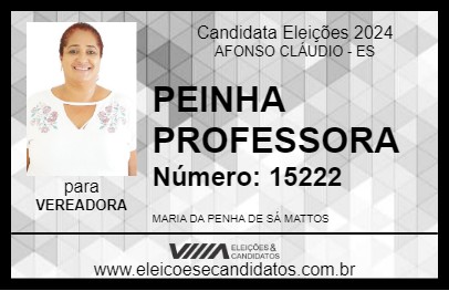 Candidato PEINHA PROFESSORA 2024 - AFONSO CLÁUDIO - Eleições