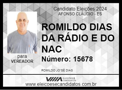 Candidato ROMILDO DIAS 2024 - AFONSO CLÁUDIO - Eleições