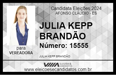 Candidato JULIA KEPP BRANDÃO 2024 - AFONSO CLÁUDIO - Eleições