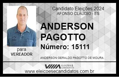 Candidato ANDERSON PAGOTTO 2024 - AFONSO CLÁUDIO - Eleições