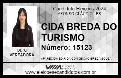 Candidato CIDA BREDA DO TURISMO 2024 - AFONSO CLÁUDIO - Eleições