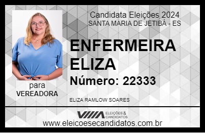 Candidato ENFERMEIRA ELIZA 2024 - SANTA MARIA DE JETIBÁ - Eleições