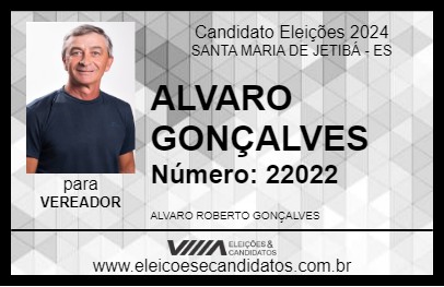 Candidato ALVARO GONÇALVES 2024 - SANTA MARIA DE JETIBÁ - Eleições