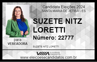 Candidato SUZETE NITZ LORETTI 2024 - SANTA MARIA DE JETIBÁ - Eleições