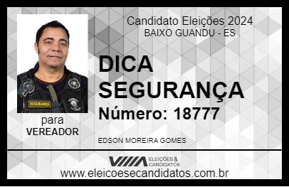 Candidato DIDA SEGURANÇA 2024 - BAIXO GUANDU - Eleições