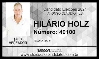 Candidato HILÁRIO HOLZ 2024 - AFONSO CLÁUDIO - Eleições