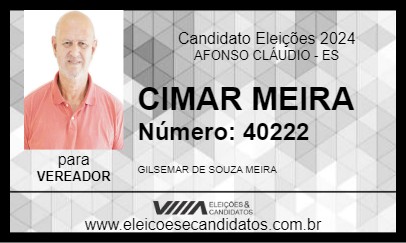 Candidato CIMAR MEIRA 2024 - AFONSO CLÁUDIO - Eleições