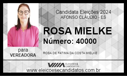 Candidato ROSA MIELKE 2024 - AFONSO CLÁUDIO - Eleições