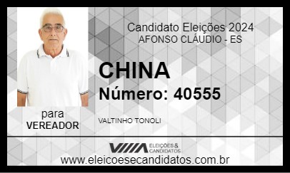 Candidato CHINA 2024 - AFONSO CLÁUDIO - Eleições