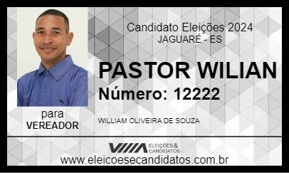 Candidato PASTOR WILIAN 2024 - JAGUARÉ - Eleições