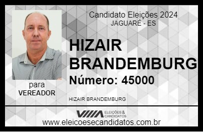 Candidato HIZAIR BRANDEMBURG  2024 - JAGUARÉ - Eleições