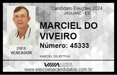 Candidato MARCIEL DO VIVEIRO 2024 - JAGUARÉ - Eleições