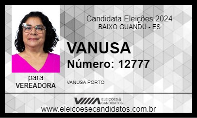 Candidato PROFESSORA VANUSA 2024 - BAIXO GUANDU - Eleições