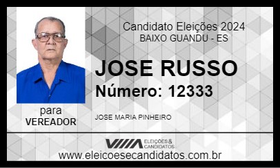 Candidato ZE RUSSO 2024 - BAIXO GUANDU - Eleições