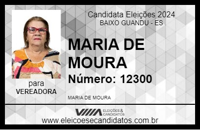 Candidato TIA MOURA 2024 - BAIXO GUANDU - Eleições