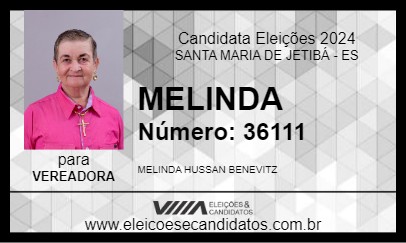 Candidato MELINDA 2024 - SANTA MARIA DE JETIBÁ - Eleições