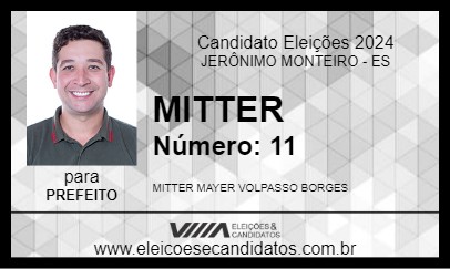 Candidato MITTER 2024 - JERÔNIMO MONTEIRO - Eleições