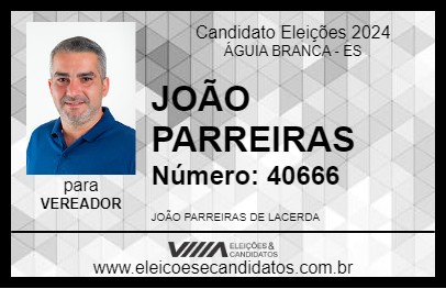 Candidato JOÃO PARREIRAS 2024 - ÁGUIA BRANCA - Eleições