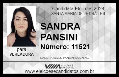 Candidato SANDRA PANSINI 2024 - SANTA MARIA DE JETIBÁ - Eleições