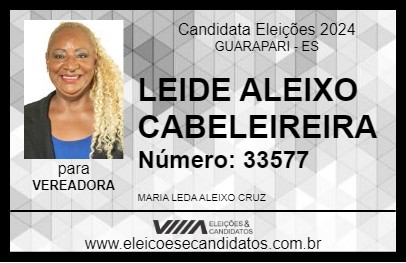 Candidato LEIDE ALEIXO CABELEIREIRA 2024 - GUARAPARI - Eleições