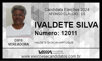 Candidato IVALDETE SILVA 2024 - AFONSO CLÁUDIO - Eleições