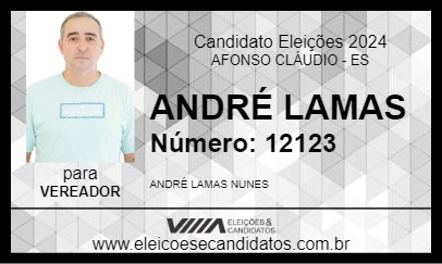 Candidato ANDRÉ LAMAS 2024 - AFONSO CLÁUDIO - Eleições