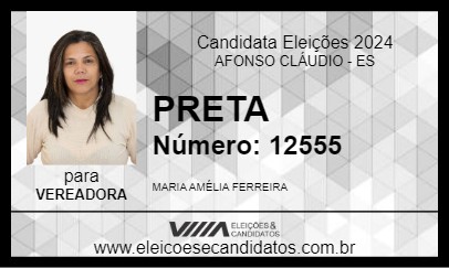 Candidato PRETA 2024 - AFONSO CLÁUDIO - Eleições