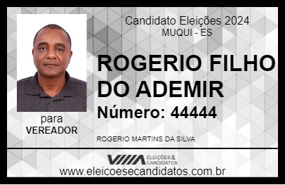 Candidato ROGERIO FILHO DO ADEMIR 2024 - MUQUI - Eleições