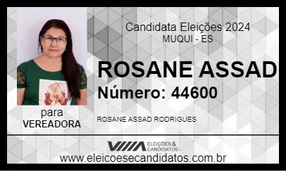 Candidato ROSANE ASSAD 2024 - MUQUI - Eleições