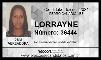 Candidato LORRAYNE 2024 - PEDRO CANÁRIO - Eleições