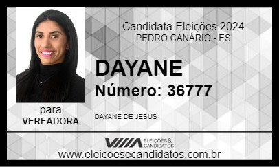 Candidato DAYANE 2024 - PEDRO CANÁRIO - Eleições