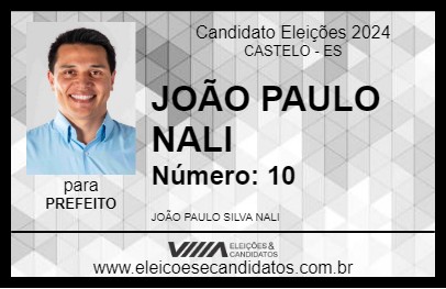 Candidato JOÃO PAULO NALI 2024 - CASTELO - Eleições