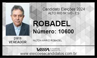 Candidato ROBADEL 2024 - ALTO RIO NOVO - Eleições