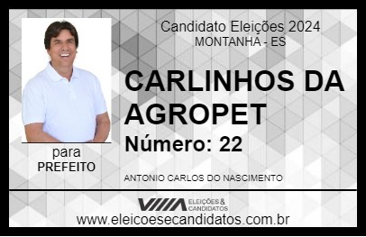 Candidato CARLINHOS DA AGROPET 2024 - MONTANHA - Eleições