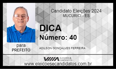 Candidato DICA 2024 - MUCURICI - Eleições