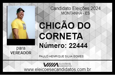 Candidato CHICÃO DO CORNETA 2024 - MONTANHA - Eleições