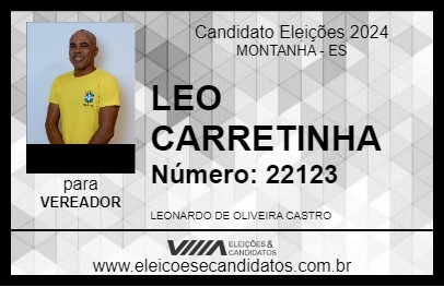 Candidato LEO CARRETINHA 2024 - MONTANHA - Eleições