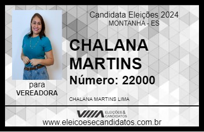 Candidato CHALANA MARTINS 2024 - MONTANHA - Eleições