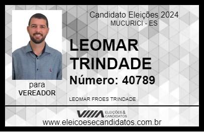 Candidato LEOMAR TRINDADE 2024 - MUCURICI - Eleições