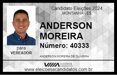 Candidato ANDERSON MOREIRA 2024 - MONTANHA - Eleições